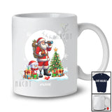 Personalized Custom Name Santa Scouting; Joyful Christmas Moon Tree Snowman; Family T-Shirt