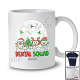 Personalized Custom Name Dental Squad; Joyful Christmas Moon Four Teeth; Dentist Group T-Shirt