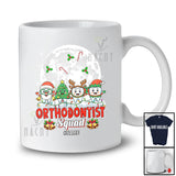 Personalized Custom Name Orthodontist Squad; Joyful Christmas Moon Four Teeth; Dentist T-Shirt