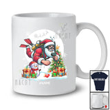 Personalized Custom Name Santa Scuba Diving; Joyful Christmas Moon Tree Snowman; Family T-Shirt