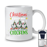 Personalized Custom Name Christmas Is Better With Chickens; Lovely Three Santa Animal Chicken T-Shirt