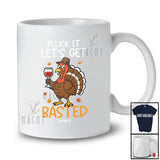 Personalized Custom Name Pluck Basted; Amusing Thanksgiving Turkey Wine Drinking Men; Family T-Shirt