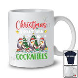 Personalized Custom Name Christmas Is Better With Cockatiels; Lovely Three Santa Cockatiel T-Shirt