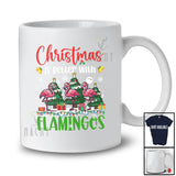 Personalized Custom Name Christmas Is Better With Flamingos; Lovely Three Santa Flamingos T-Shirt