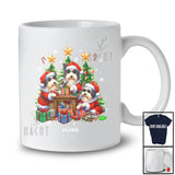 Personalized Custom Name Workshop With Santa Bearded Collie Working; Joyful Christmas Family T-Shirt