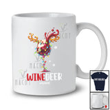 Personalized Custom Name Winedeer; Cheerful Christmas Lights Reindeer Wine; Drunker Drinking T-Shirt