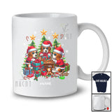 Personalized Custom Name Workshop With Santa Beagle Working; Joyful Christmas Family T-Shirt