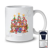 Personalized Custom Name Workshop With Santa Cat Working; Joyful Christmas Family T-Shirt