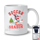Personalized Custom Name Soccer Favorite Season; Joyful Christmas Santa Playing Player T-Shirt