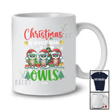 Personalized Custom Name Christmas Is Better With Owls; Lovely Three Santa Animal Owl T-Shirt
