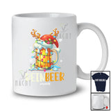 Personalized Custom Name Reinbeer; Cheerful Christmas Lights Santa Reindeer Beer; Drinking T-Shirt