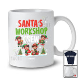 Personalized Custom Name Santa's Workshop Crew; Adorable Christmas Lights Elf Working T-Shirt