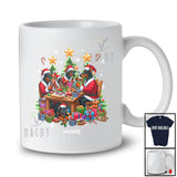 Personalized Custom Name Workshop With Santa Dobermanns Working; Joyful Christmas Family T-Shirt