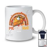 Personalized Custom Name Pie For Two; Lovely Thanksgiving Pregnancy Pumpkin Pie; Plaid Rainbow T-Shirt