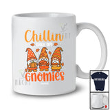 Personalized Custom Name Chillin With My Gnomies; Joyful Thanksgiving Three Fall Gnomes T-Shirt