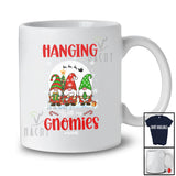 Personalized Custom Name Hanging With My Gnomies; Joyful Christmas Three Gnomes Squad T-Shirt