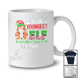 Personalized Custom Name Youngest Elf; Awesome Christmas Elf Rules; Sister Family T-Shirt