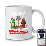 Personalized Custom Name Merry Christmas; Amazing Three Plaid Leopard Firefighter Tools T-Shirt