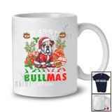 Personalized Custom Name Merry Bullmas; Lovely Christmas Santa Bulldog With Ornaments; Family T-Shirt