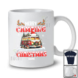 Personalized Custom Name Merry Camping Christmas; Joyful Santa Camping Truck Snow; Family T-Shirt