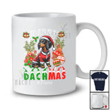 Personalized Custom Name Merry Dachmas; Lovely Christmas Santa Dachshund Ornaments; Family T-Shirt