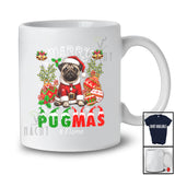 Personalized Custom Name Merry Pugmas; Lovely Christmas Santa Pug With Ornaments; Family T-Shirt