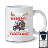 Personalized Custom Name Merry Riding Christmas; Joyful Santa Riding Snow Around; Family T-Shirt