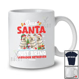 Personalized Custom Name Santa Just Bring Labrador Retrievers; Lovely Christmas Tree Family T-Shirt