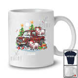 Personalized Custom Name My Christmas Pajama Shirt; Lovely Pig On Plaid Pickup Truck; Farmer T-Shirt