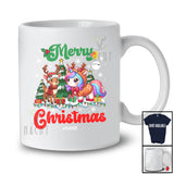 Personalized Custom Name Merry Christmas; Adorable Reindeer Unicorn; Pajama Family T-Shirt