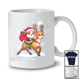 Personalized Custom Name Santa Guinea Pig Riding Reindeer; Amusing Christmas Animal Lover T-Shirt