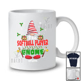 Personalized Custom Name The Softball Player Gnome; Lovely Christmas Gnome Snow; Family Group T-Shirt