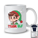 Personalized Custom Name Team Elf; Amusing Christmas Elf Face Snow; Family Group T-Shirt