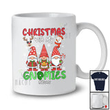 Personalized Custom Name Christmas With My Gnomies; Lovely Three Gnomes Snow; X-mas Family T-Shirt