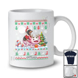 Personalized Custom Name Santa Dachshund Riding Axolotl; Merry Christmas Sweater Moon Animal T-Shirt