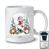 Personalized Custom Name Santa Cat Riding Llama; Joyful Christmas Moon X-mas Pajama Family T-Shirt