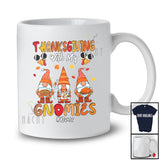 Personalized Custom Name Thanksgiving With My Gnomies; Lovely Three Gnomes Fall Pie Turkey T-Shirt