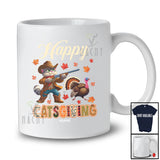 Personalized Custom Name Happy Catsgiving; Humorous Thanksgiving Pilgrim Cat Hunting Turkey T-Shirt