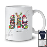 Personalized Custom Name Three Elf Reindeer Bearded Dragons; Lovely Christmas Lights Animal T-Shirt
