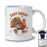 Personalized Custom Name Trot Squad; Amazing Thanksgiving Turkey Running Shoes Plaid; Runner T-Shirt