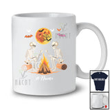 Personalized Custom Name Couple Skeletons Camping; Amusing Halloween Family T-Shirt