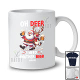 Personalized Custom Name Deer I Need Another Beer; Cheerful Christmas Santa Reindeer Drinking T-Shirt