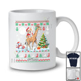 Personalized Custom Name Santa Corgi Riding Giraffe; Merry Christmas Sweater Moon Animal T-Shirt
