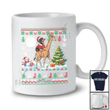 Personalized Custom Name Santa Dachshund Riding Giraffe; Merry Christmas Sweater Moon Animal T-Shirt