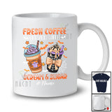 Personalized Custom Name Fresh Coffee Served With Scream and Sugar; Scary Halloween Coffee T-Shirt