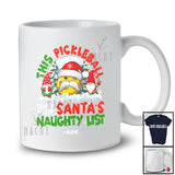Personalized Pickleballs Team On Santa's Naughty List; Joyful Christmas Custom Name Player T-Shirt