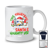 Personalized Volleyball Team On Santa's Naughty List; Joyful Christmas Custom Name Player T-Shirt