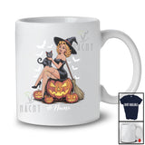 Personalized Custom Name Witch With Black Cat On Pumpkin; Lovely Halloween Family T-Shirt