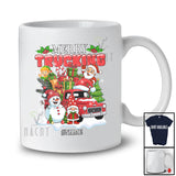 Personalized Custom Name Merry Trucking; Joyful Christmas Santa On Pickup Truck Driver T-Shirt