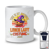 Personalized Custom Name Retro My Awesome Lunch Lady Costume; Scary Halloween Pumpkin T-Shirt
